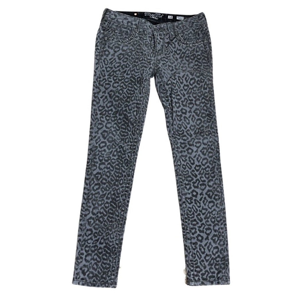 Miss me signature skinny grey black leopard jeans 28 waist
